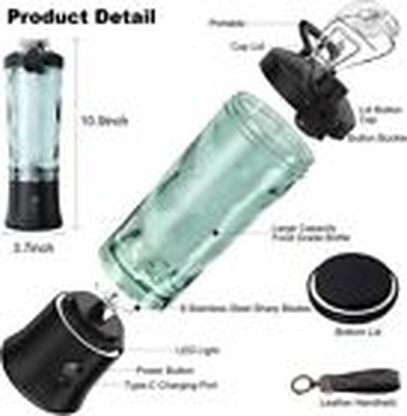 Personal Blender Smoothie Juice Shakes Mixer Portable Bottle 600ML Bpa-Free New