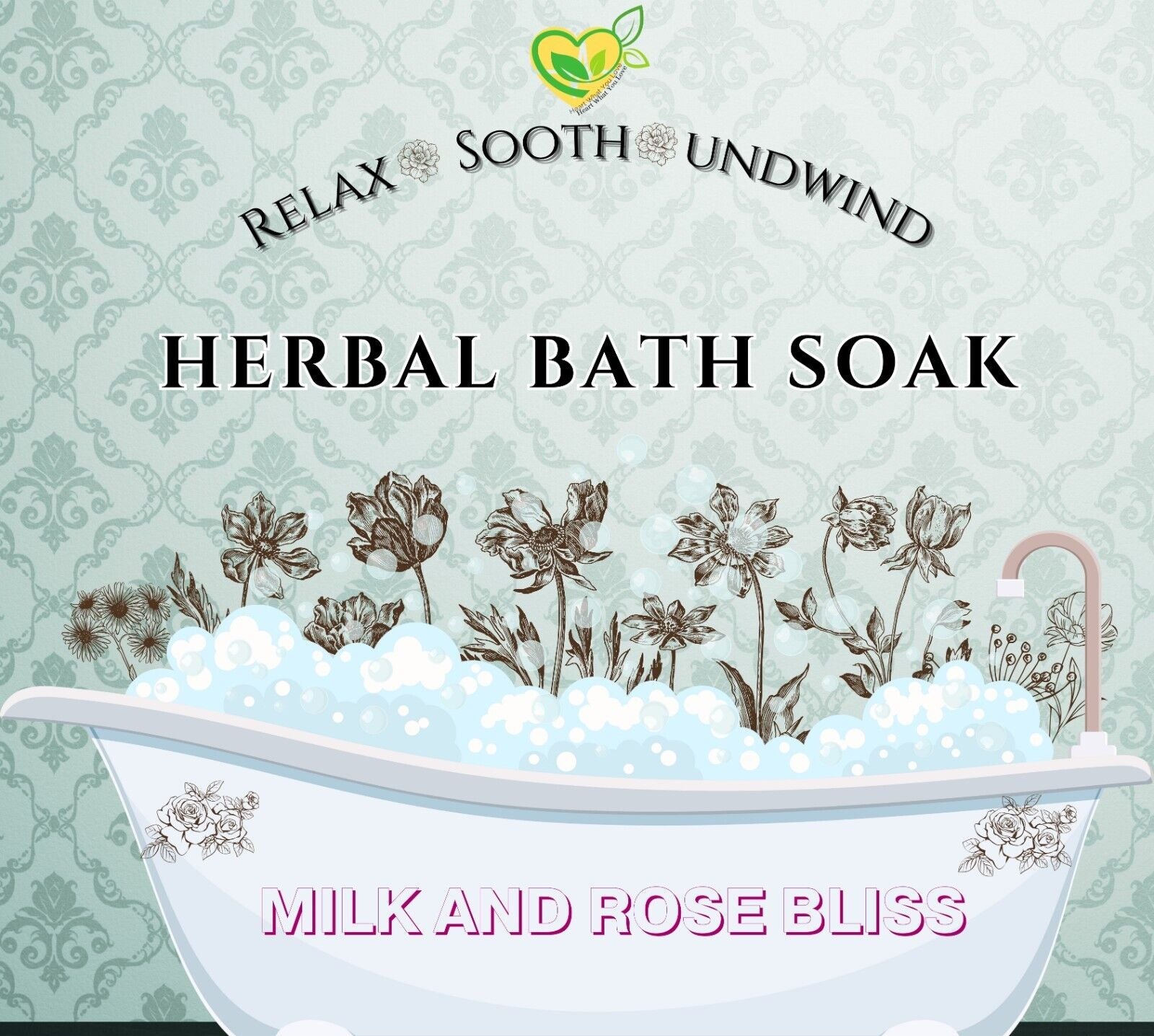 Milk and Rose Bliss : Herbal Bath Spa Soak Natures Mother 3 Pre-Bag Satchel 8 OZ