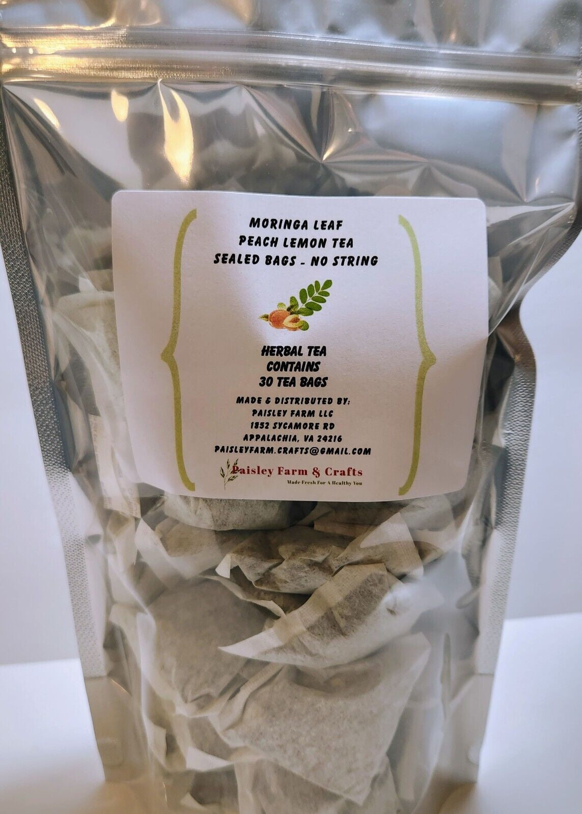 Moringa Leaf Tea Bags - Many All Natural Flavors! - Made Fresh on Demand!