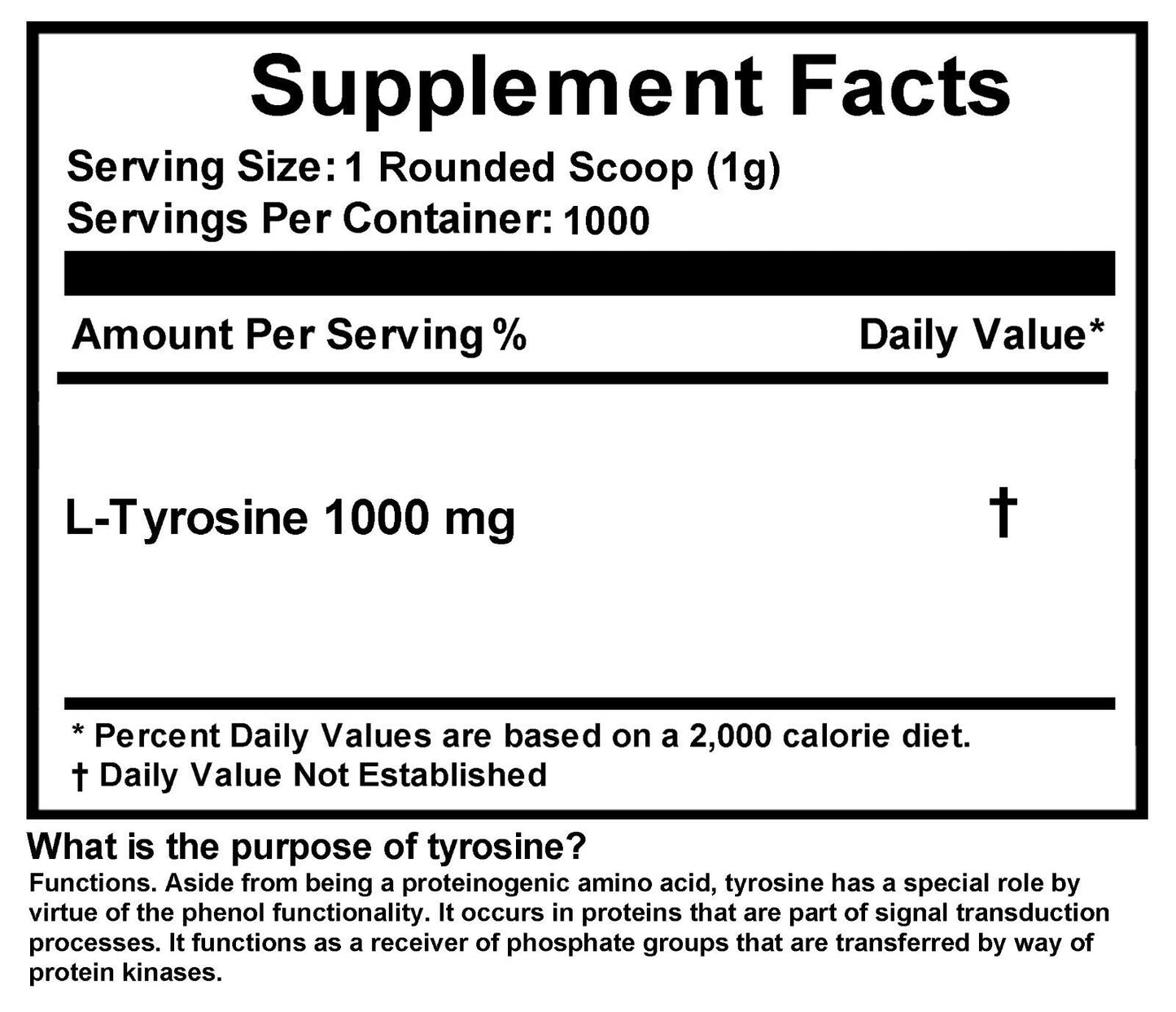 2000G (4.4Lb) Pure Tyrosine L-Tyrosine Powder USP Alertness Muscle Mass Energy