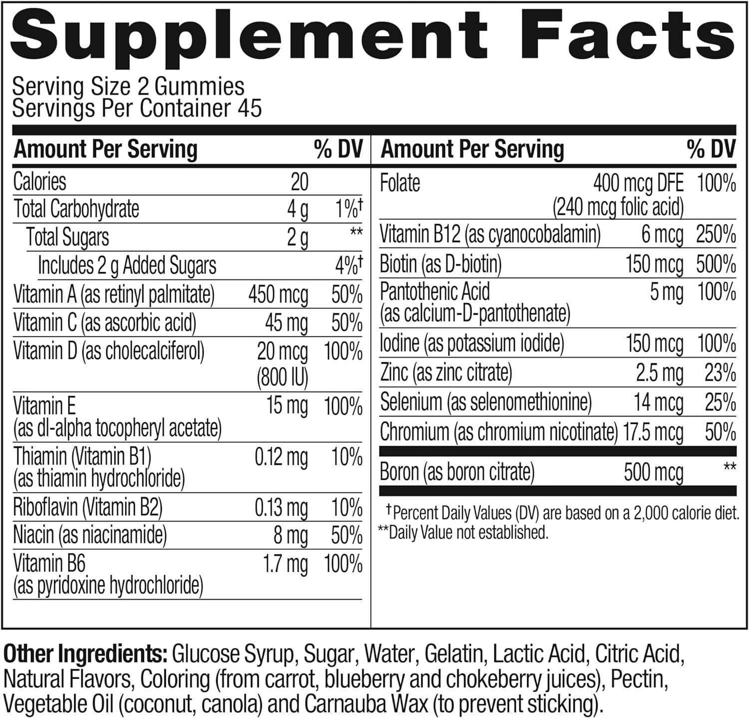 OLLY Women'S Multivitamin Gummy, Overall Health and Immune Support, Vitamins A,