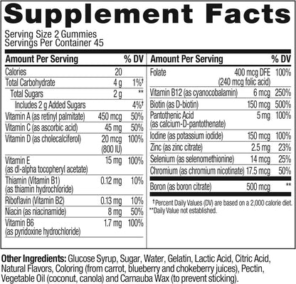 OLLY Women'S Multivitamin Gummy, Overall Health and Immune Support, Vitamins A,