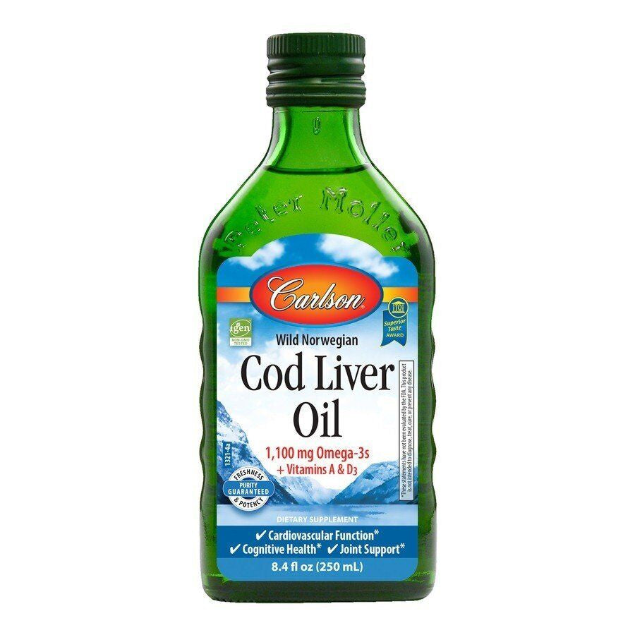 Carlson Laboratories Norwegian Cod Liver Oil Natural 8.4 Oz Liquid