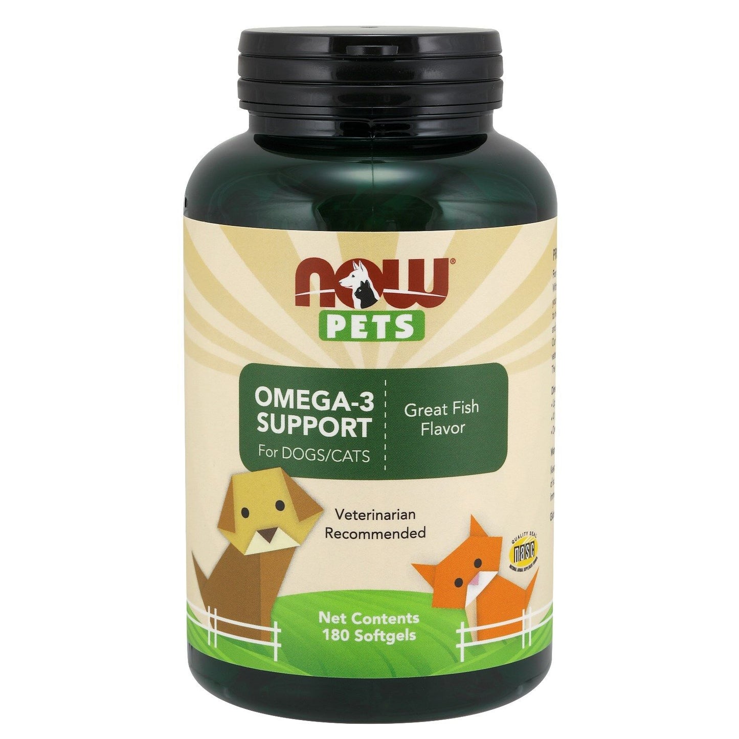 NOW Foods Omega-3 Support for Dogs & Cats, 180 Softgels