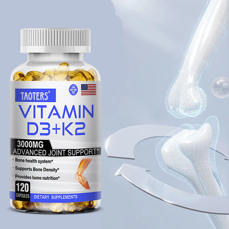 Vitamin K2 D3 Supplement | 30To120 Capsules | 1200 Mg K2 MK7 and 1800 Mg D3