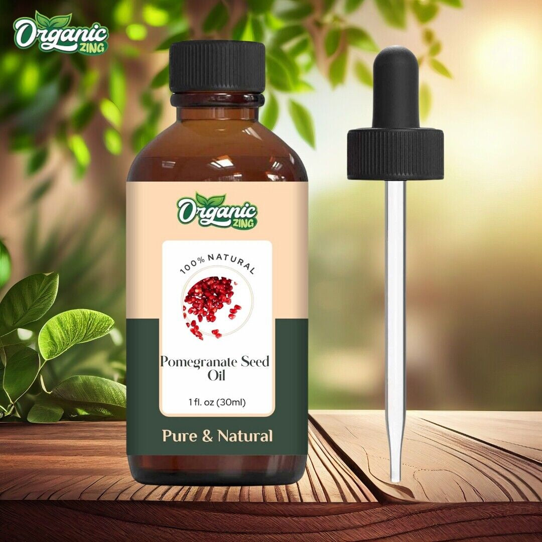 Organic Zing Pomegranate 100% Pure & Natural Carrier Oil - {30Ml/1.01 Fl Oz}.