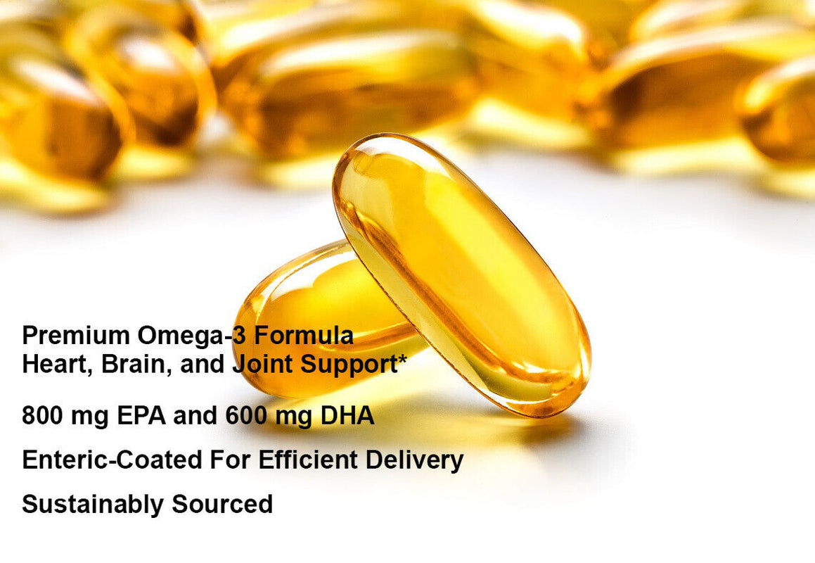 Omega 3 Fish Oil DHA/EPA 2000 Mg 60 Softgels Made in USA