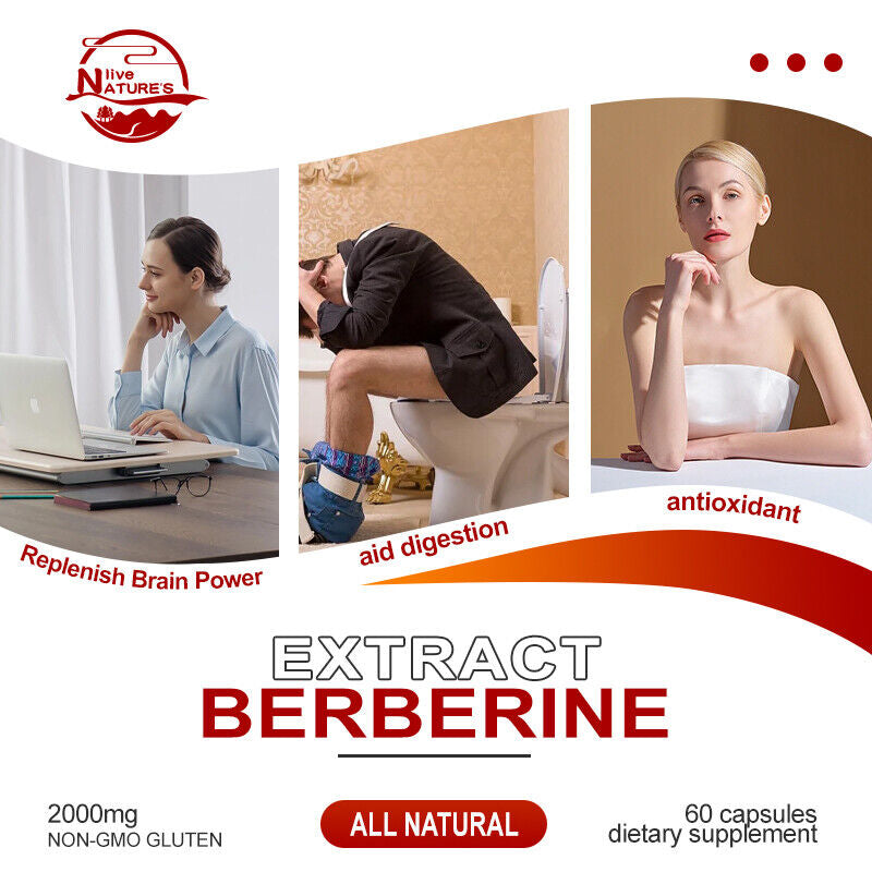 Premium Berberine HCL Extract 1200Mg, Healthy Cholesterol, Anti-Inflammat