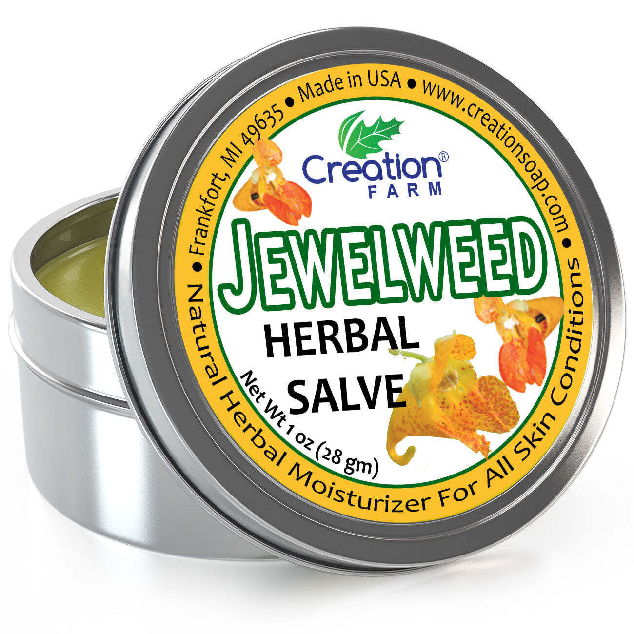 Jewelweed Herbal Salve for Wounds, Rash, Bug Bites, Itchy Skin from Contact Derm