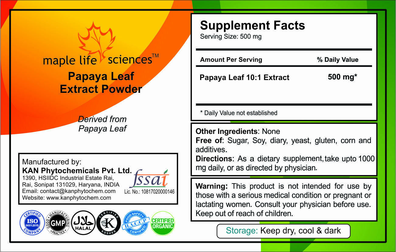 Papaya Leaf 10:1 Extract Powder Promote Weight Loss Improve Breast Growth