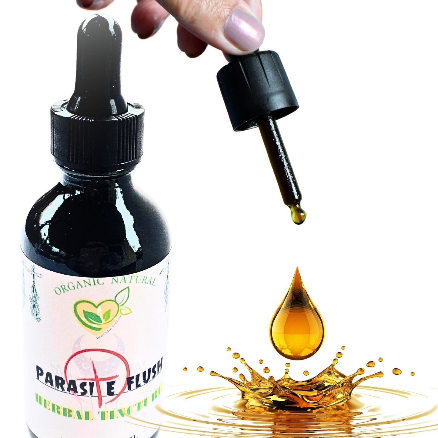 Parasite Flush Tincture Organic Liquid Herbal Drops Detox 2 FL OZ Concentrated