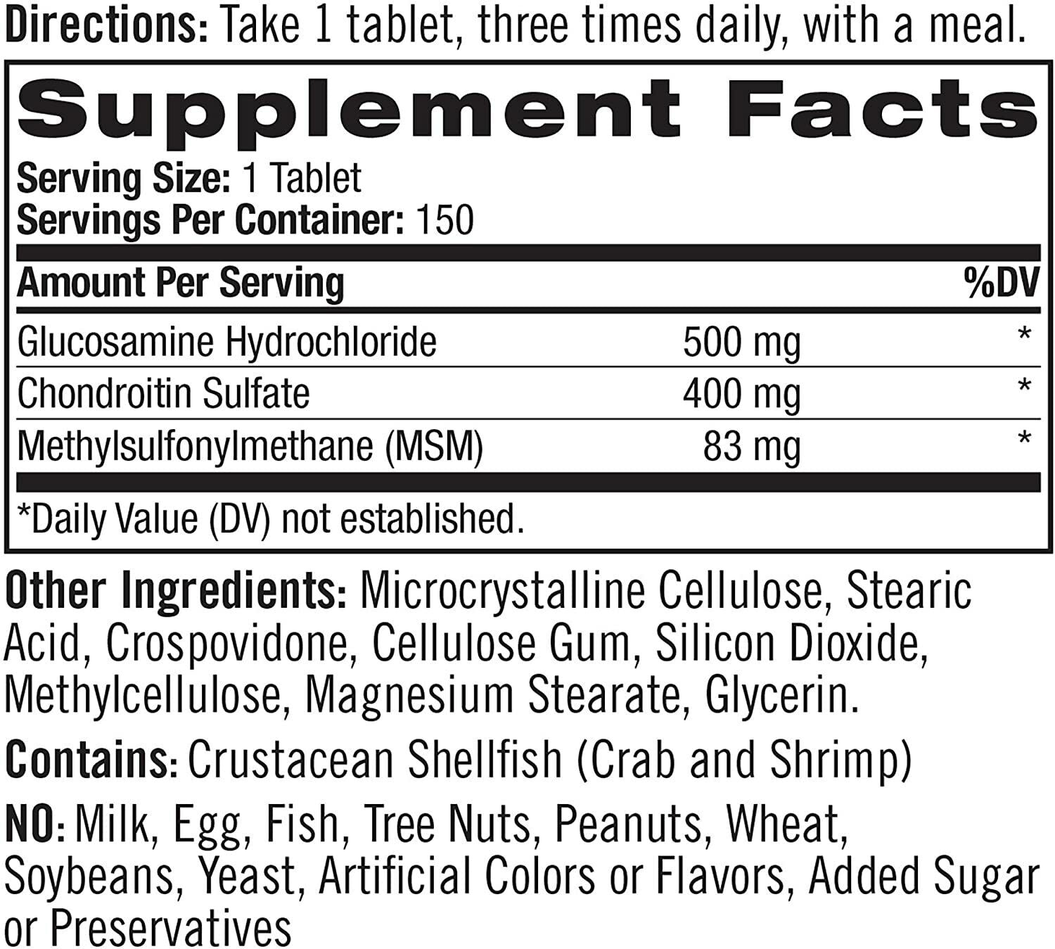 NATROL Glucosamine Chondroitin MSM 90 / 150 Tablets