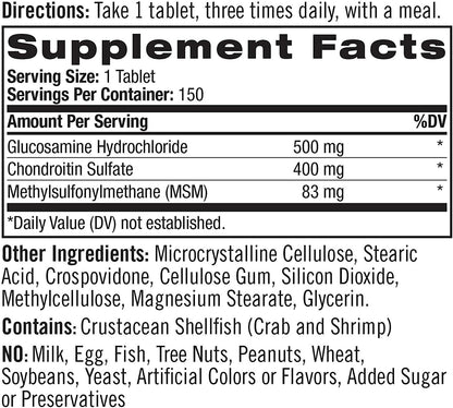 NATROL Glucosamine Chondroitin MSM 90 / 150 Tablets