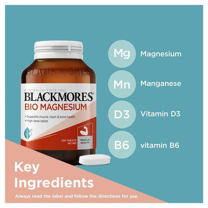 Blackmores Bio Magnesium 200 Tablets Exclusive Size