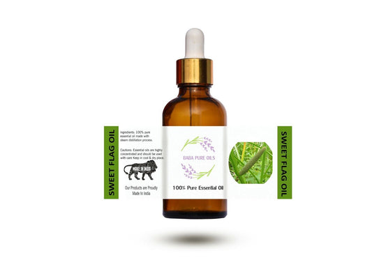 SWEET FLAG PURE NATURAL OIL PURE ORGANIC in DROPPER AMBER BOTTLE from INDIA