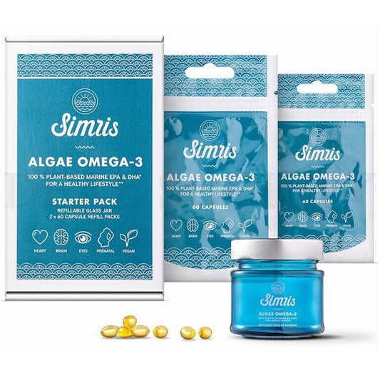 Simris Algae Omega 3 Starter Pack EPA DHA Plant Based Vegan Omega 3 Supplement