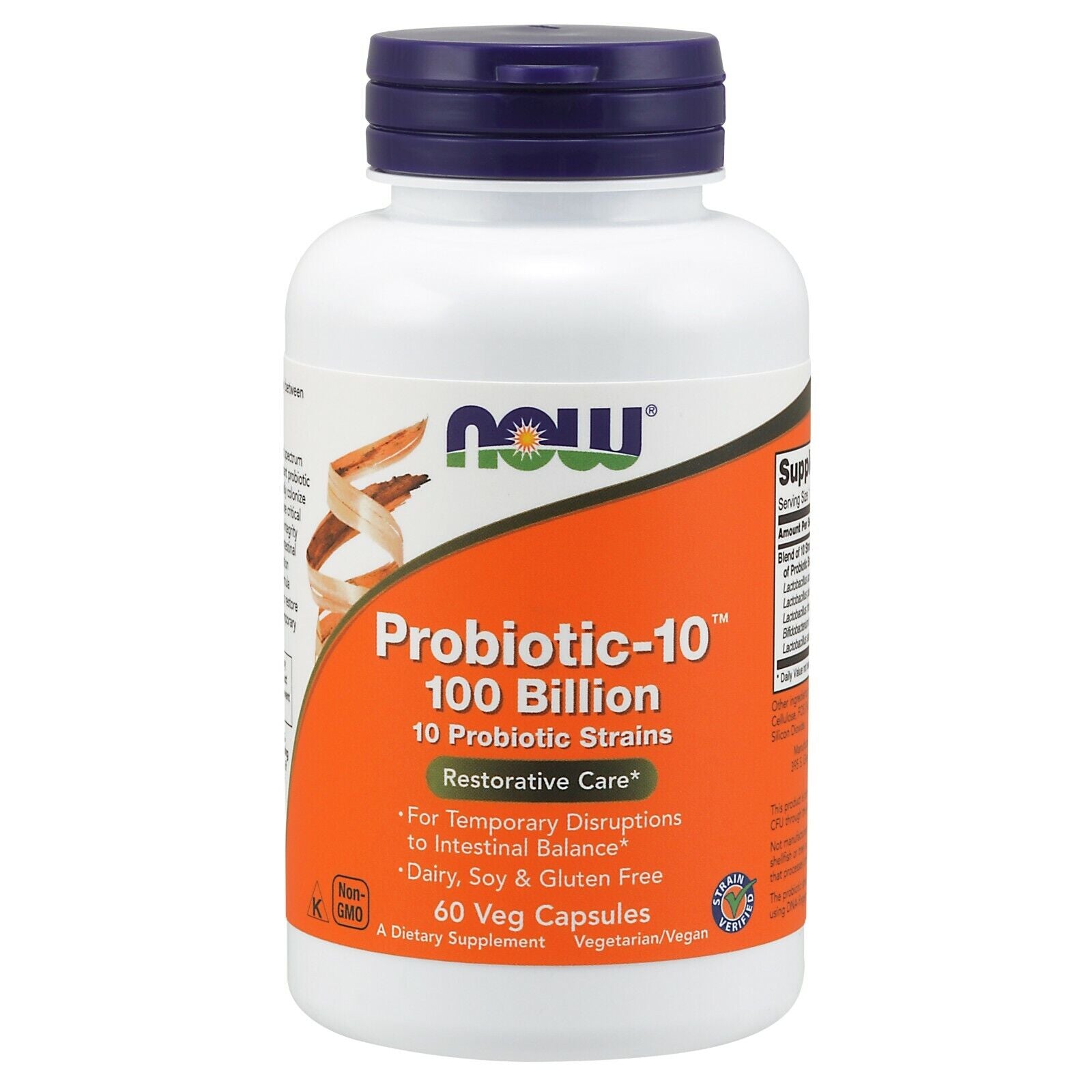 NOW Foods Probiotic-10, 100 Billion, 60 Veg Capsules