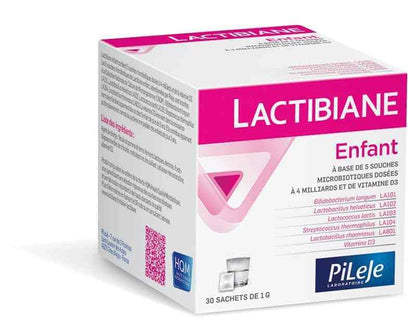 Pileje LACTIBIANE Enfant (Probiotic for Kids + Vit D3) 30 Sachets