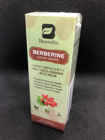 Premium Berberine Supplement - Berberine Liquid Drops with Turmeric, Bitter Melo