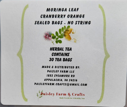 Moringa Leaf Tea Bags - Many All Natural Flavors! - Made Fresh on Demand!