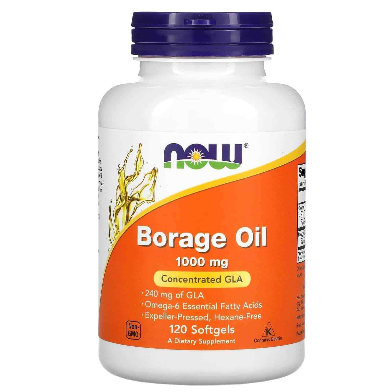 Borage Oil 1000Mg 120 Softgels Borage Seed Oil, GLA