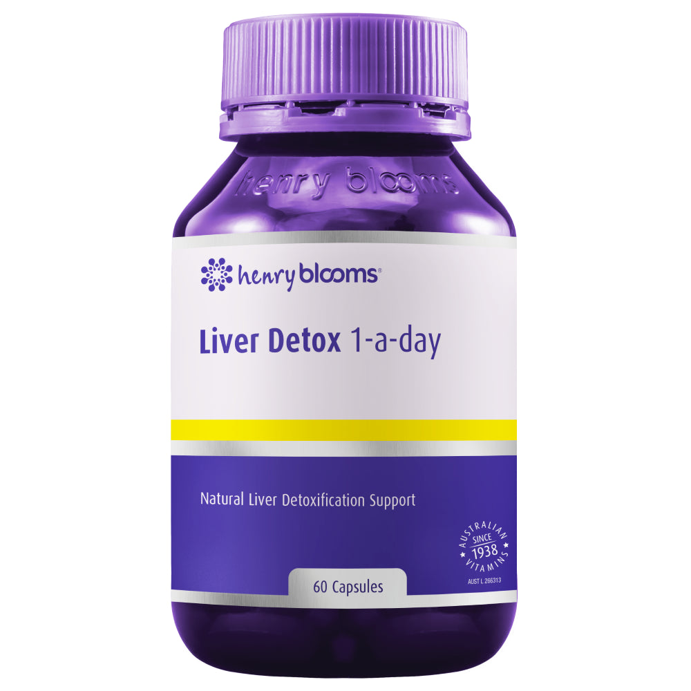 Henry Blooms Liver Detox 1-A-Day 60 Capsules Natural Liver Detoxification Vegan