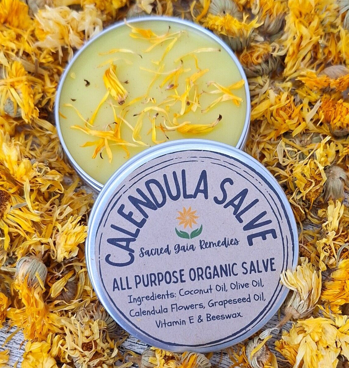 Calendula Healing Salve/Balm Diaper Rashes-Itchy Skin, Cuts, Burns, Tattoo Balm