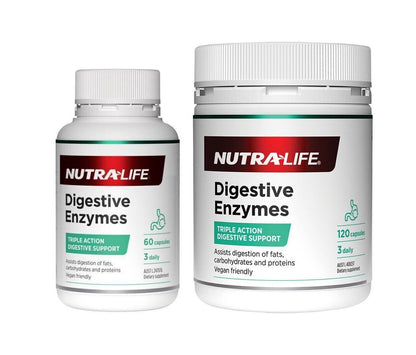 NEW Nutralife Digestive Enzymes 60 - 120 Capsules Range Nutra-Life