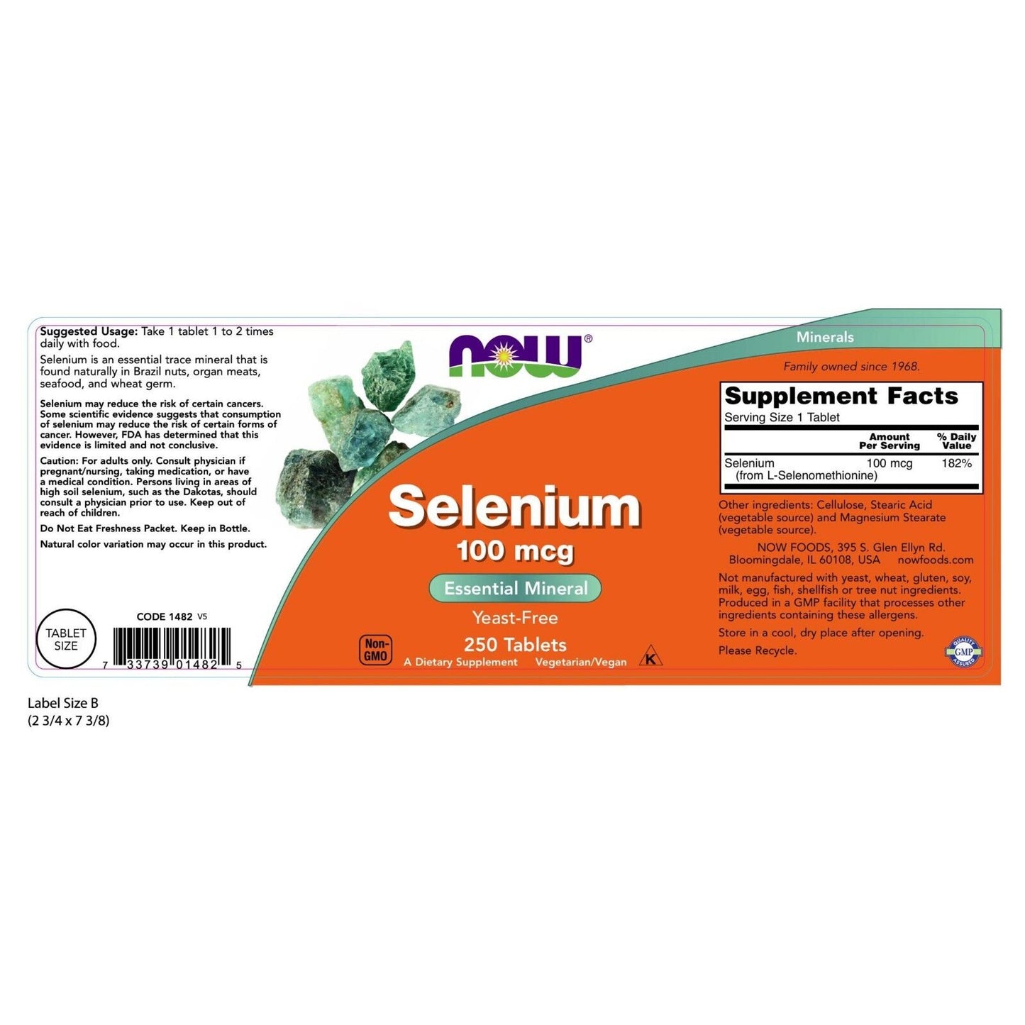 NOW Foods Selenium, 100 Mcg, 250 Tablets