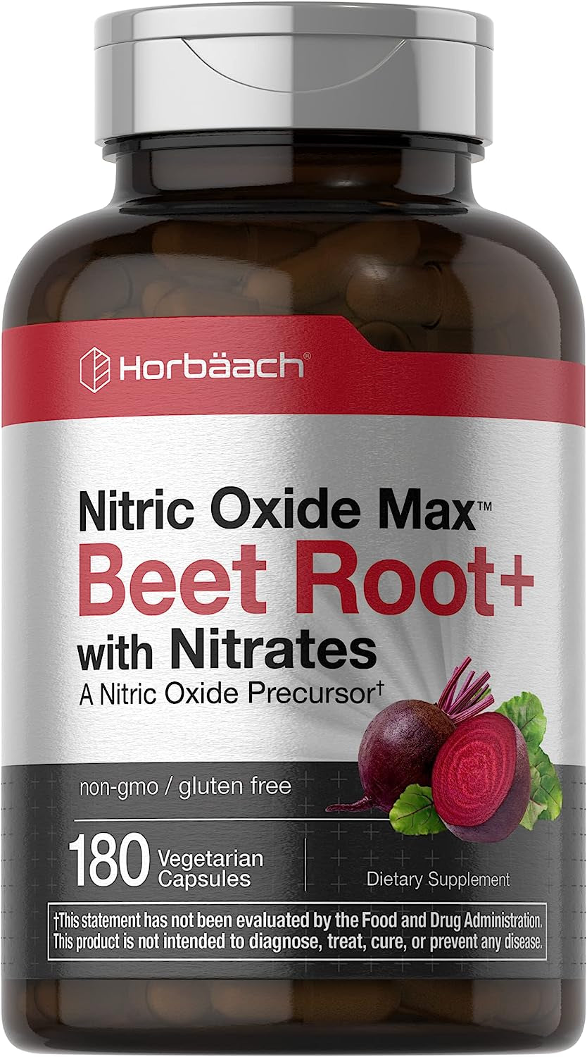 Nitric Oxide Beet Root Capsules | with Nitrates | 180 Count | Nitric Oxide Precu