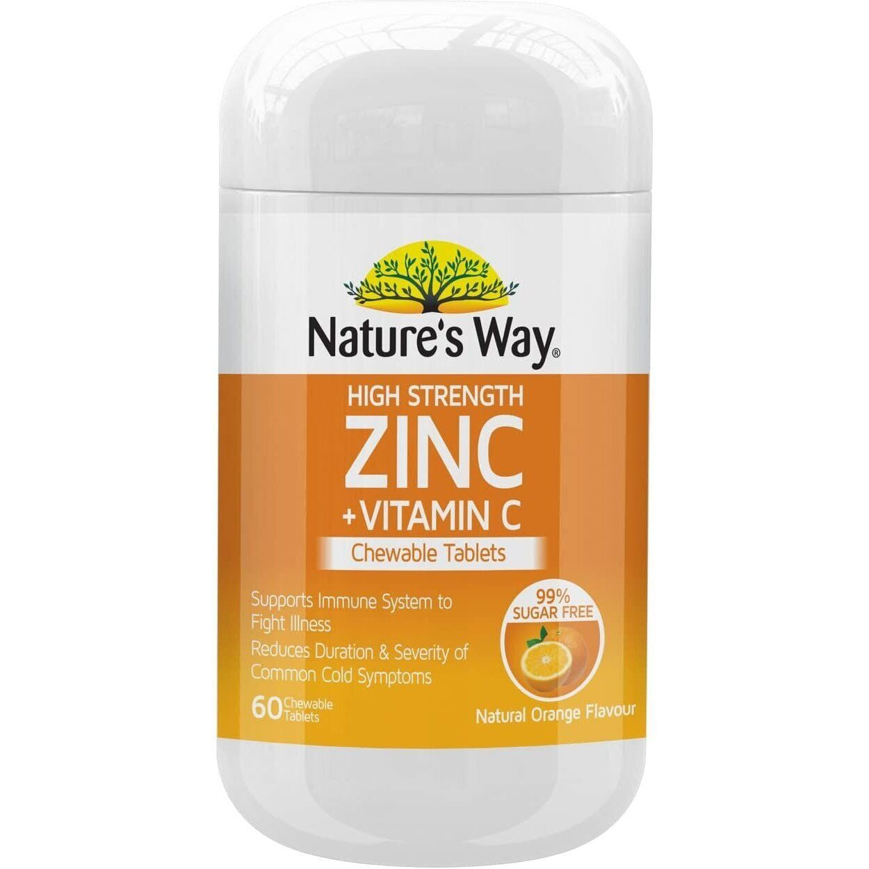 Nature'S Way High Strength Zinc + Vitamin C Chewable 60 Tablets