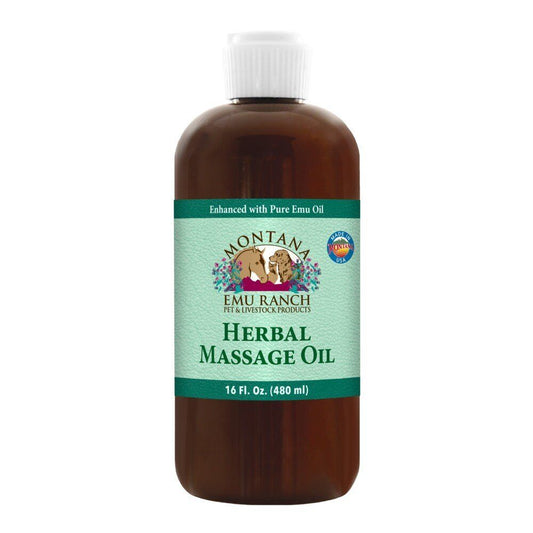 Montana Emu Ranch Co. Herbal Massage Oil for Pets 16 Oz Oil