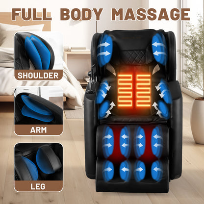 Full Body Air Pressure Shiatsu Massage Chair Recliner ZERO GRAVITY Foot Roller