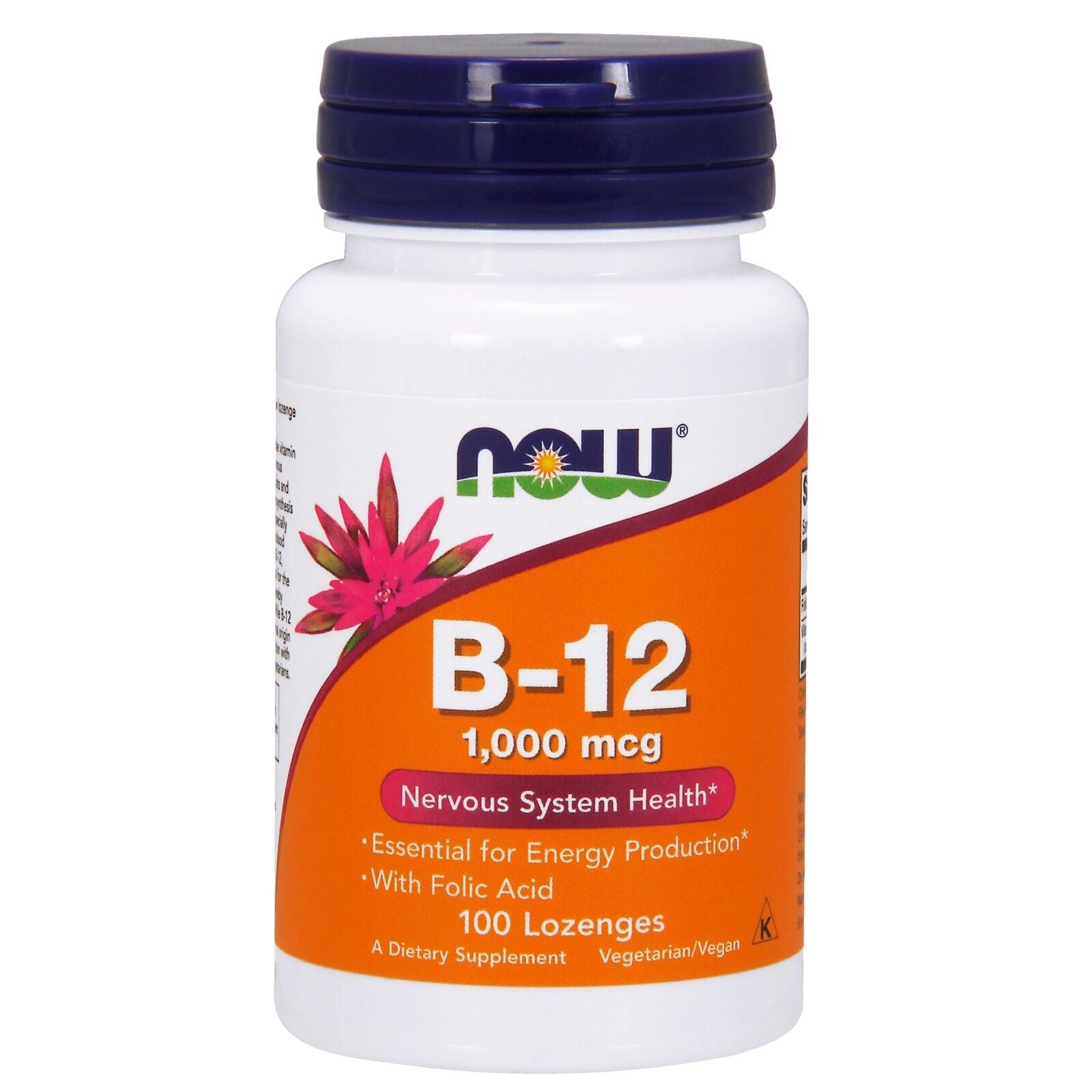 NOW Foods Vitamina B-12 (1000 Mcg) Con Ácido Fólico Masticable, 100 Pastillas