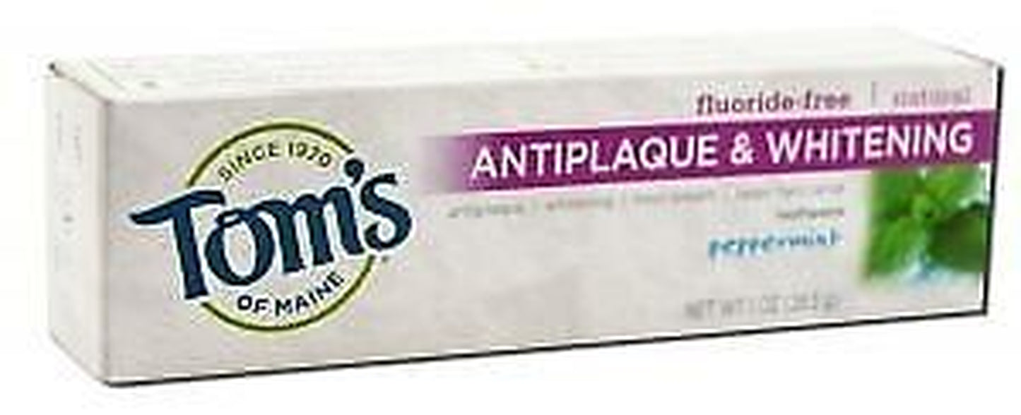 Tom'S of Maine Fluoride-Free Antiplaque & Whitening Peppermint Toothpaste 1 Oz