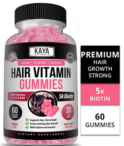 Hair Vitamin Gummies 60Ct, Fast & Strong Hair Growth