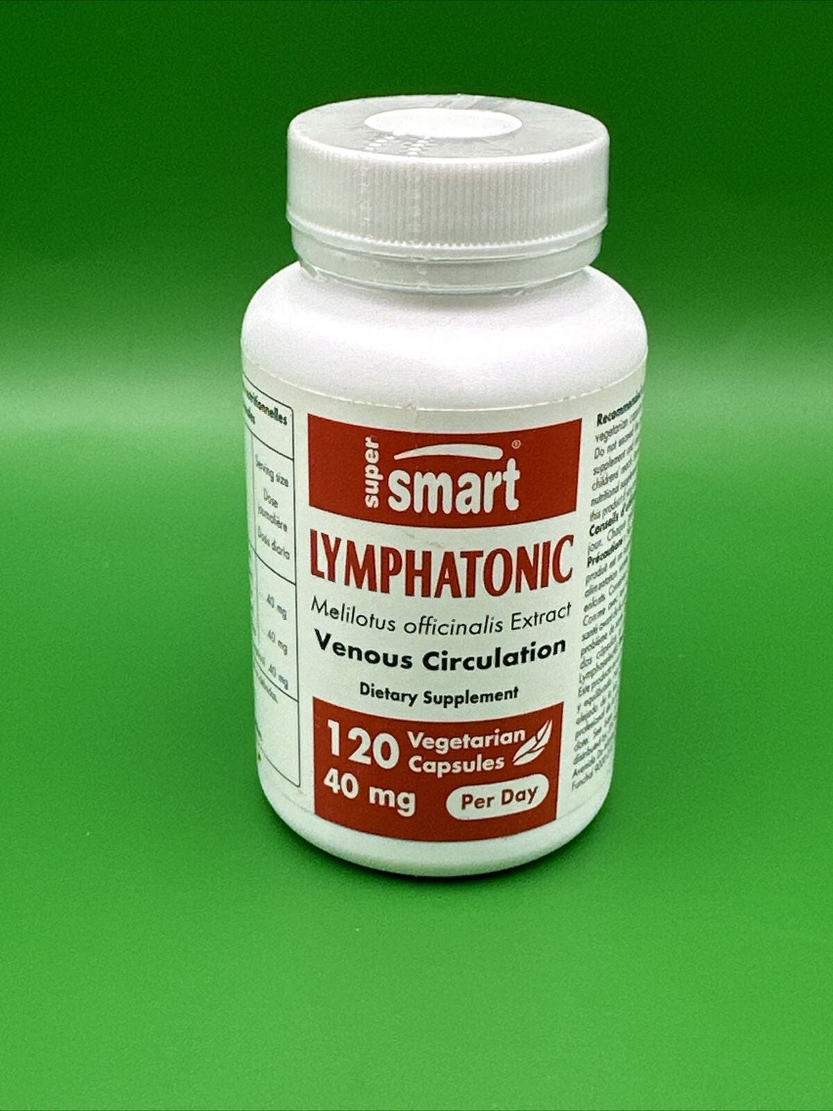 Super Smart Lymphatonic Venous Circulation 40Mg 120 Veggie Caps Exp 12/24