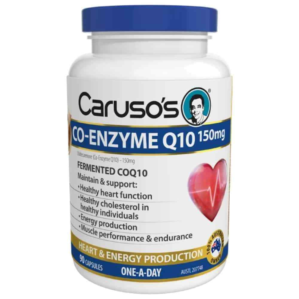 Caruso'S Co-Enzyme Q10 150Mg 90 Capsules Coq10 Heart Cholesterol Health Energy