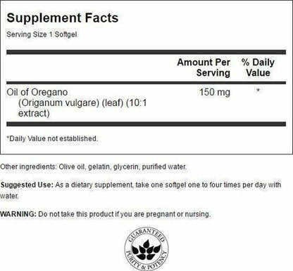 SWANSON Oregano Oil 10:1 Extract 120 Softgels