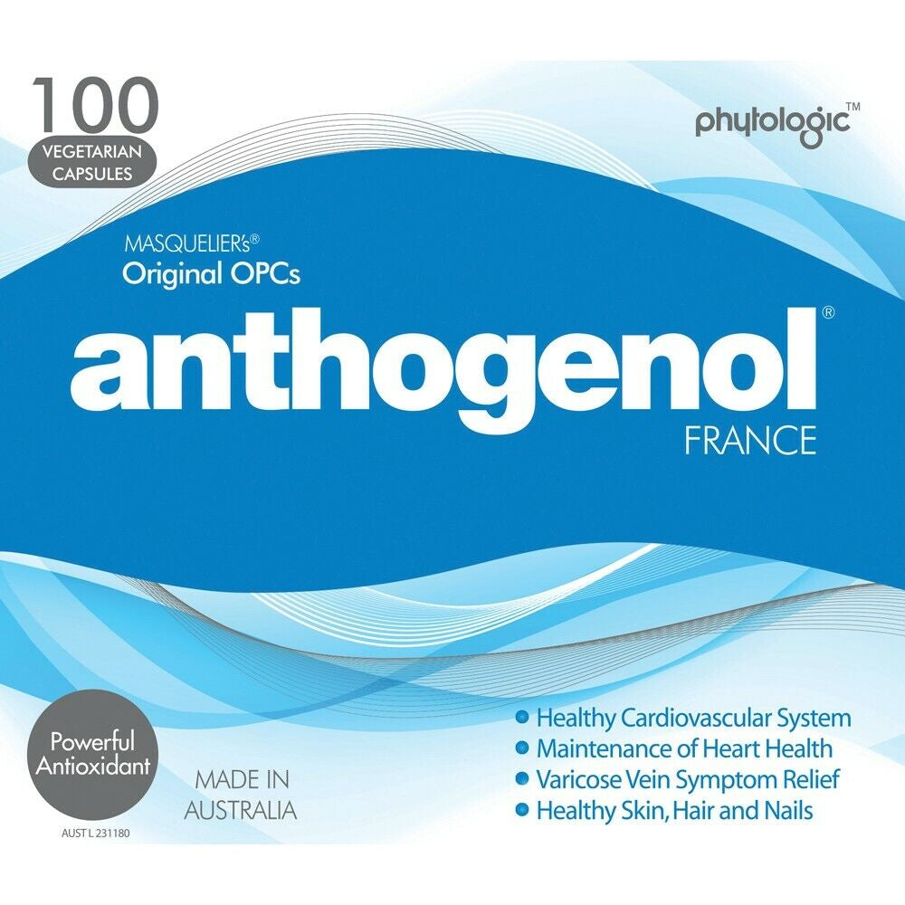 New Anthogenol 100 Vegetarian Capsules with MASQUELIER’S Original Opcs