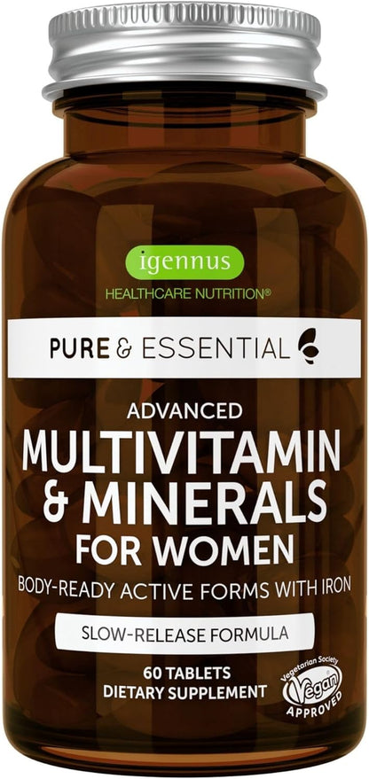 Advanced Women's Multivitamin, Methylated Folate, Clean Label & Vegan, with Iron