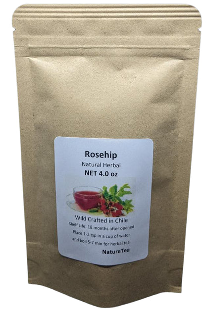 Rosehip - 4 Oz - Rosa Canina Seca Corte Suelto Sin Semillas, Hecho a Mano Silvestre