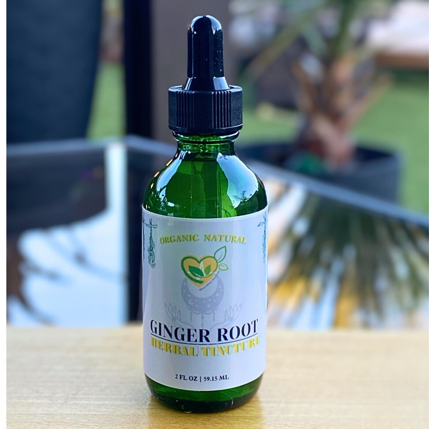 Ginger Root Tincture Organic Liquid Herbal Drops 2 FL OZ Natural Nausea Relief