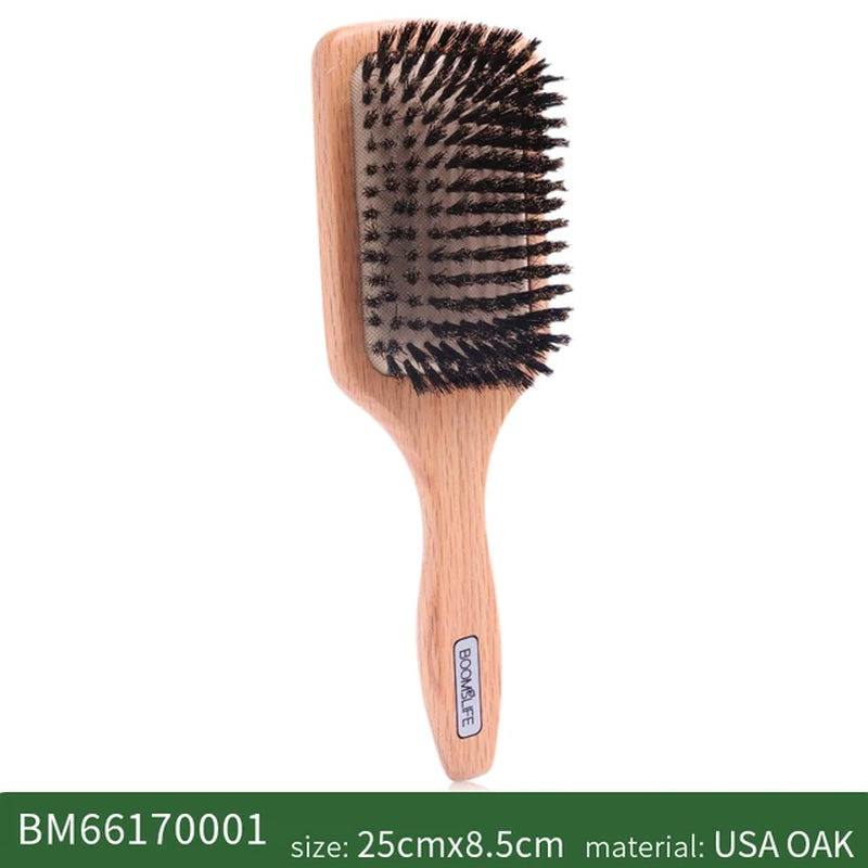 Boar Bristle High Quality Hair Brush (Oval, Paddle or Round)