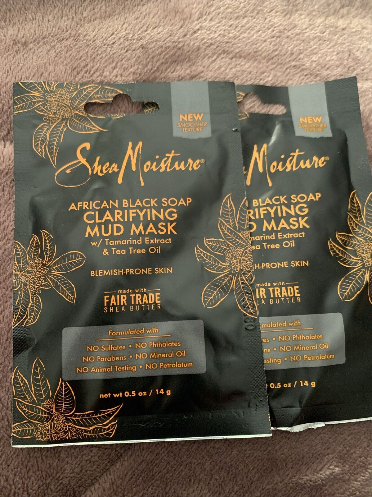 SHEA MOISTURE AFRICAN BLACK SOAP CLARIFYING MUD MASK ACNE PRONE SKIN Lot of 2