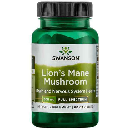 SWANSON Lion'S Mane Mushroom 500Mg, 60 Capsules