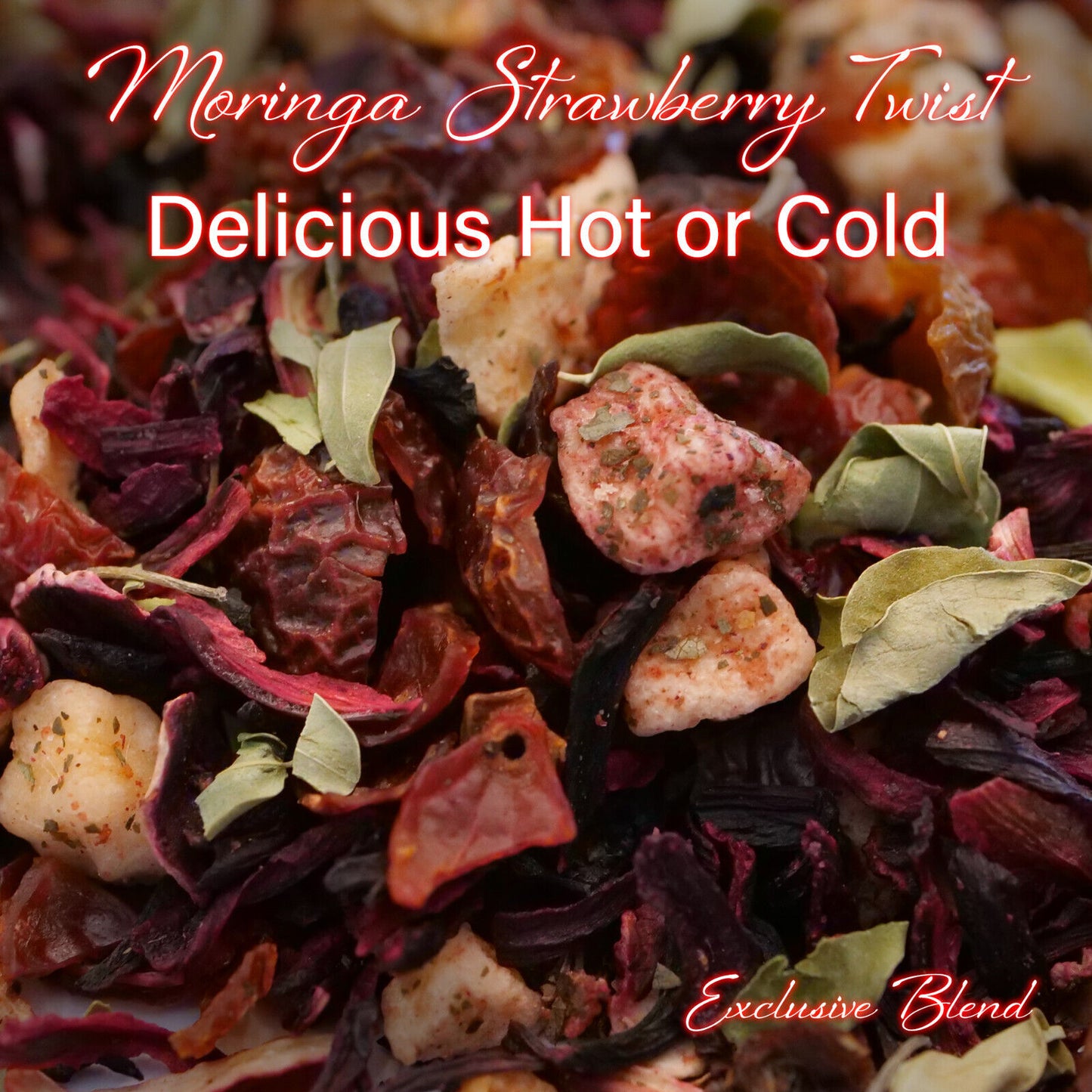 Iced Tea Moringa Strawberry Twist - the Perfect Nutritious Summery Treat 4Oz