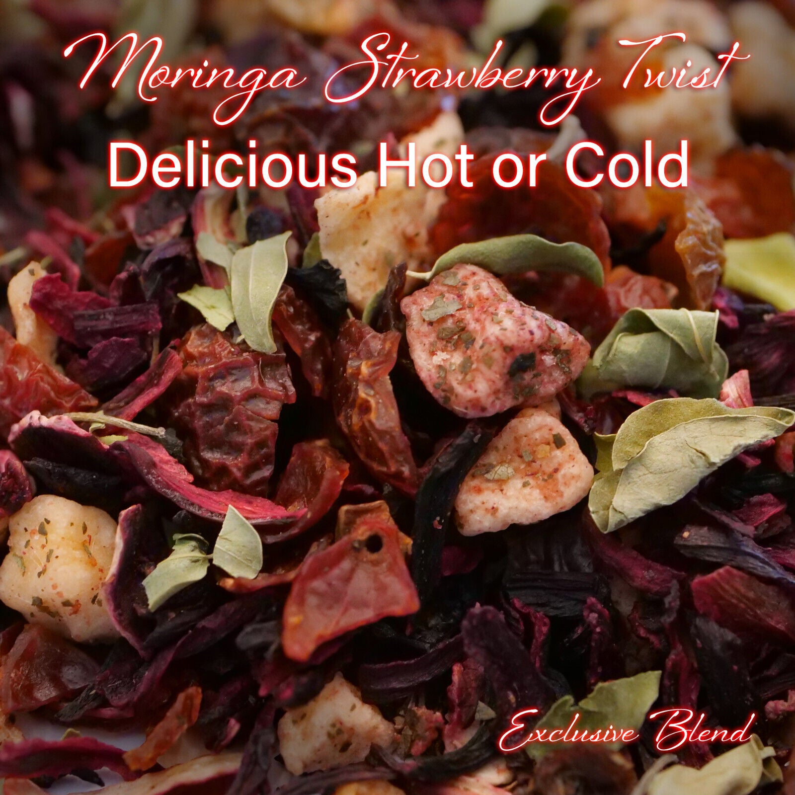 Iced Tea Moringa Strawberry Twist - the Perfect Nutritious Summery Treat 4Oz