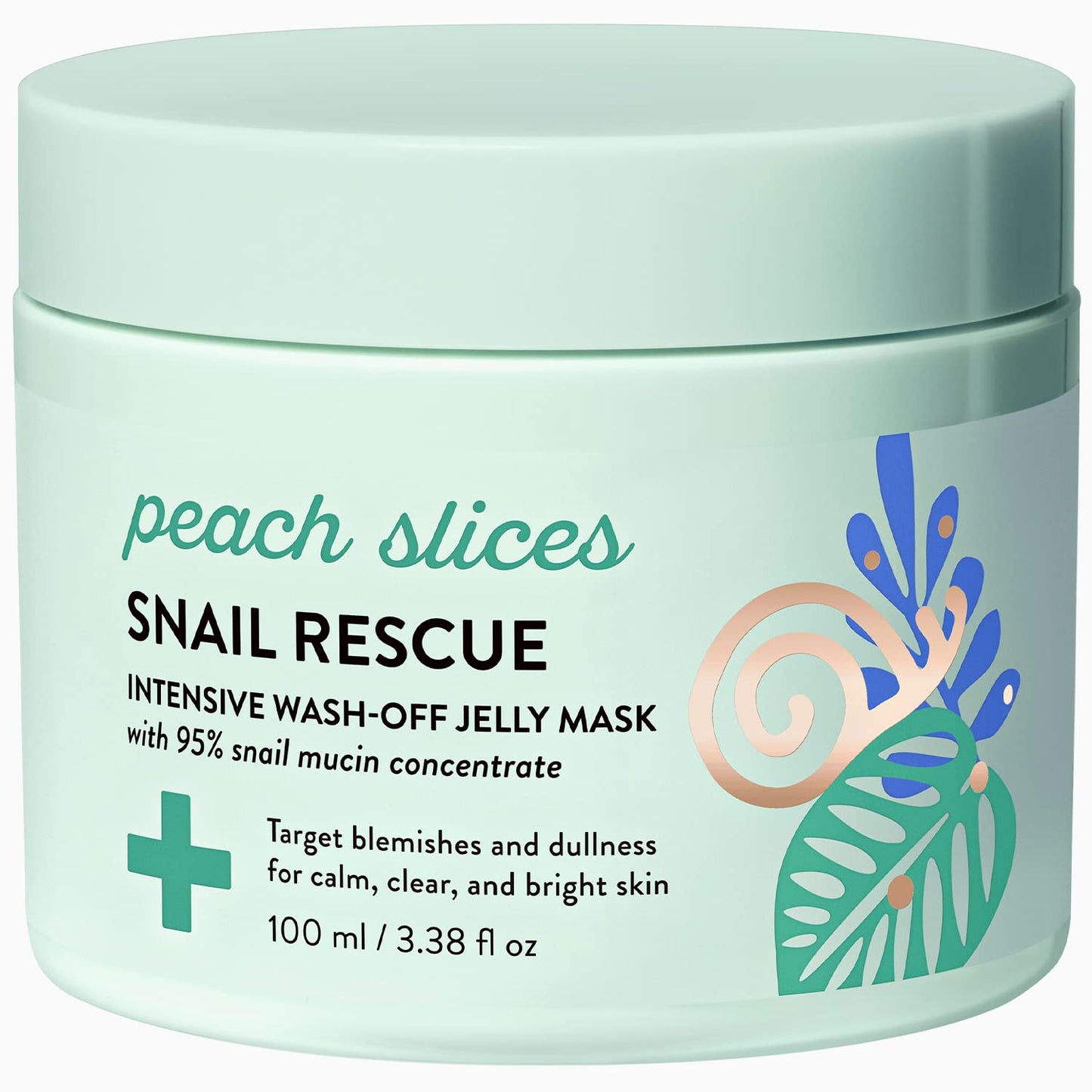 Peach Slices | Snail Rescue Intensive Treatment Wash-Off Face Mask | 95% Snail M