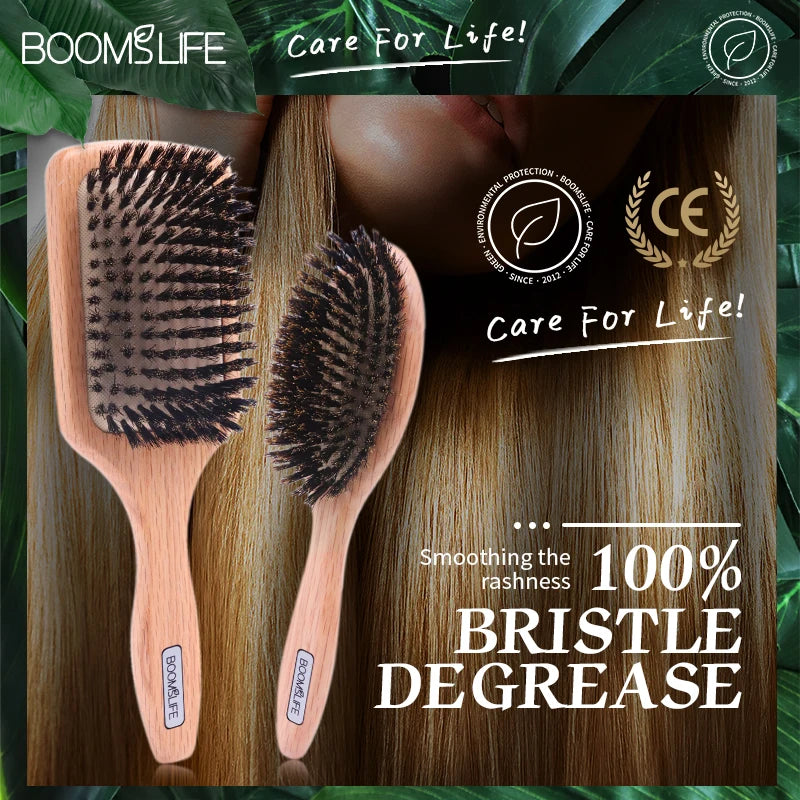 Boar Bristle High Quality Hair Brush (Oval, Paddle or Round)